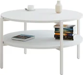 Ławy i stoliki kawowe - Biały okrągły stolik kawowy Z2-N77 - miniaturka - grafika 1