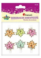 Dekoracje domu - Spinacz drewniany liście 6szt - miniaturka - grafika 1