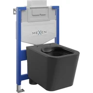 Stelaże i zestawy podtynkowe do WC - Mexen zestaw podtynkowy WC stelaż Fenix XS-U z miską WC Teo, czarny mat - miniaturka - grafika 1