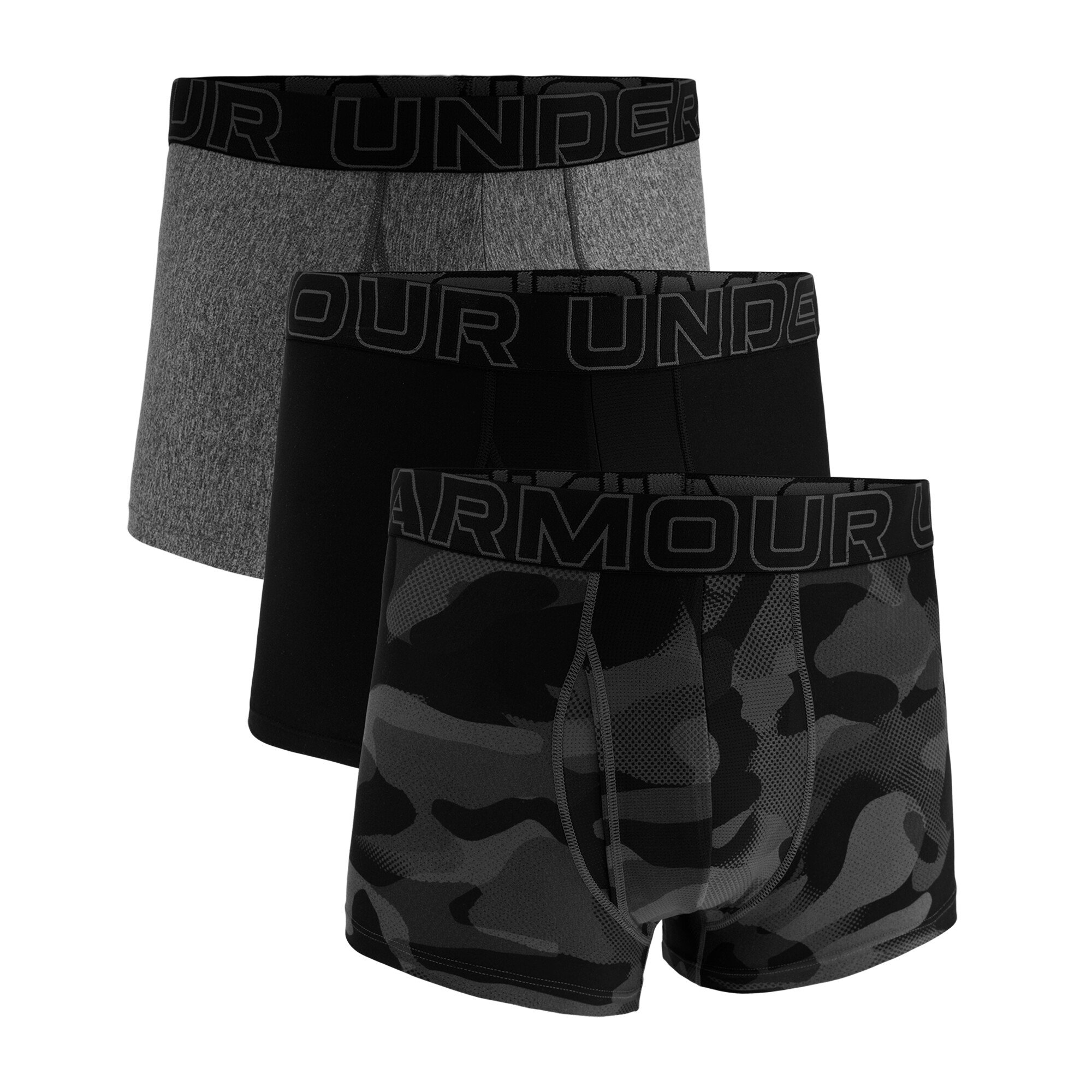 Bokserki męskie Under Armour Perf Tech Print 3in 3Pack Black M