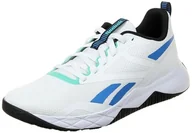 Trampki męskie - Reebok Męskie tenisówki NFX, obuwie białe/niebieskie kinetyczne/czarne, 13 UK, Obuwie białe kinetyczne niebieskie czarne, 48.5 EU - miniaturka - grafika 1