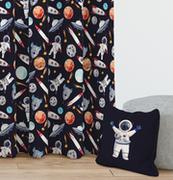 Firany i zasłony dla dzieci - Zasłona kosmiczna przygoda, astronauta,  150x150cm - miniaturka - grafika 1
