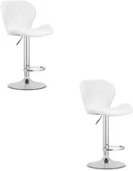 Taborety i hokery - Hoker WEST - ekoskóra biały / baza chrom x 2 - miniaturka - grafika 1