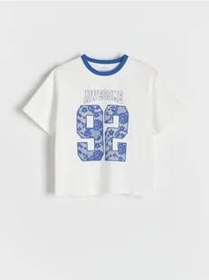 Reserved - Bawełniany t-shirt z nadrukiem - złamana biel - Koszulki dla dziewczynek - miniaturka - grafika 1