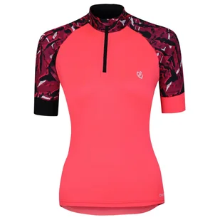 Damska koszulka kolarska Dare 2b Follow Through Jrsy Rozmiar: S / Kolor: różowy/czarny - Koszulki sportowe damskie - miniaturka - grafika 1