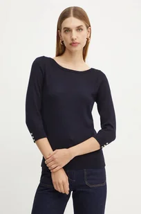 Morgan sweter MBELLI damski kolor granatowy lekki MBELLI - Swetry damskie - miniaturka - grafika 1