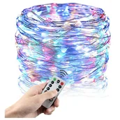 Balony i akcesoria - Lampki na druciku 50x LED wielokolorowe 5M + pilot zasilane z USB - miniaturka - grafika 1