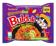Szybkie dania obiadowe - Samyang koreański makaron instant Buldak  Habanero Lime 140g - miniaturka - grafika 1