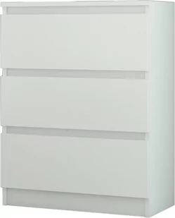 Modna DUŻA KOMODA 3 SZUFLAD SZAFKA 76x70x40cm Biała R-3 PL - Komody - miniaturka - grafika 1
