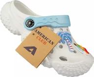Buty dla dziewczynek - American Club Dziecięce klapki basenowe American Club NH-130/24 białe 32 - miniaturka - grafika 1
