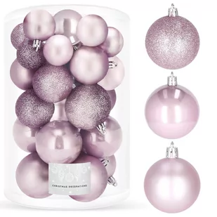 Bombki choinkowe 30 szt. ozdoby świąteczne fioletowy CA0174 - Bombki - miniaturka - grafika 1