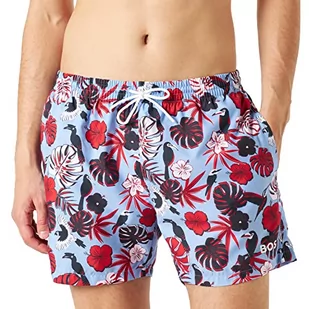 BOSS Męskie szorty kąpielowe Piranha Open Blue492, L, Open Blue492, L - Kąpielówki męskie - miniaturka - grafika 1