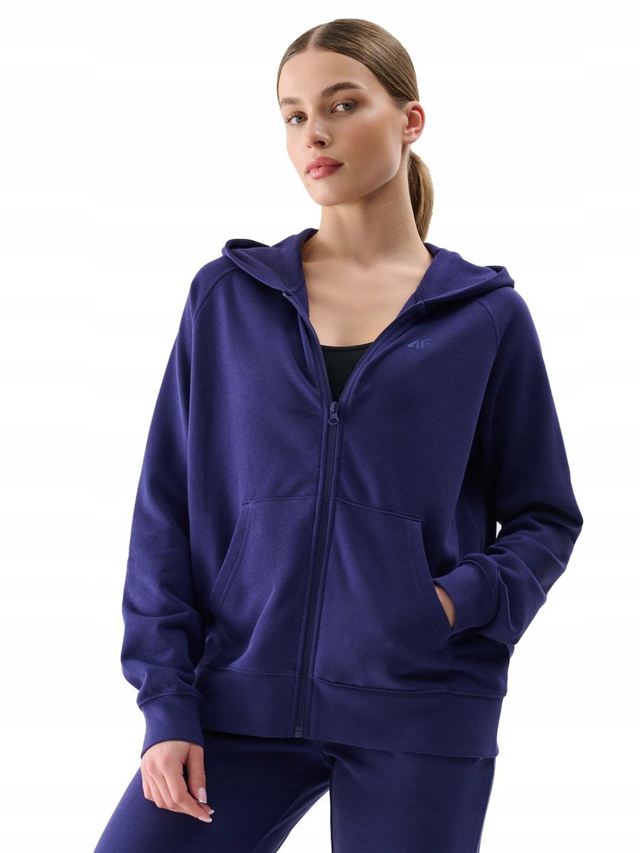 Damska bluza dresowa 4F z kapturem MM00 SWSF1763 031S fioletowy XXL