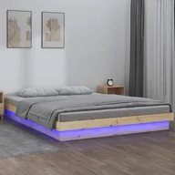 Łóżka - Lumarko Rama łóżka z LED, 120 x 200 cm, lite drewno - miniaturka - grafika 1