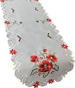 Obrusy i serwetki - Bieżnik z haftem, 40x160, szary w kwiaty, OH-246-C - miniaturka - grafika 1