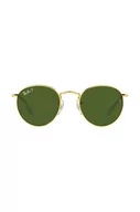 Okulary dla dzieci - Ray-Ban okulary przeciwsłoneczne dziecięce Round Kids kolor zielony 0RJ9547S-Polarized - miniaturka - grafika 1