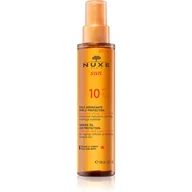 Balsamy i kremy do opalania - Nuxe Sun Huile Bronzante Visage Et Corps, olejek do opalania twarzy i ciała SPF10 150ml - miniaturka - grafika 1
