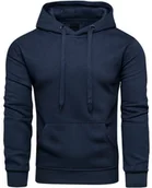 Bluzy męskie - Bluza męska z kapturem granatowa Recea - miniaturka - grafika 1