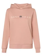 Swetry damskie - Gant Damski sweter z kapturem Kobiety Bawełna różowy nadruk, XXL - miniaturka - grafika 1