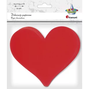 Titanum Papierowe serca czerwone 152x134 mm 12 szt - Pozostałe akcesoria dla plastyków - miniaturka - grafika 1