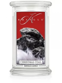 Świece - Świeca zapachowa Kringle Candle Christmas Coal, duży, klasyczny słoik, 623g z 2 knotami - grafika 1