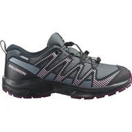 Moda i Uroda OUTLET - Salomon XA Pro V8 CLIMASALOMON Wodoodporne buty turystyczne, Neptun. / Carbon/Śliwka Caspia, 32 EU, Neptune Carbon Plum Caspia, 32 EU - miniaturka - grafika 1