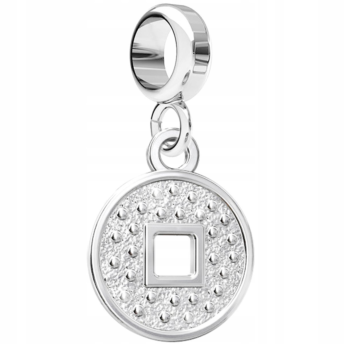 Charms Srebrny Chińska Moneta Pieniąd Pieniążek China Money Cash SREBRO 925