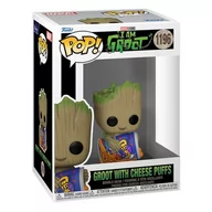 Figurki dla dzieci - Figurka FUNKO POP Marvel: I Am Groot - 1196 Groot w/Cheese Puffs - miniaturka - grafika 1
