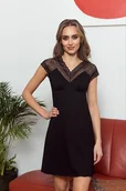 Bielizna nocna - Damska koszulka nocna Margaret czarna XL - miniaturka - grafika 1