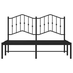 Metalowa rama łóżka z wezgłowiem, czarna, 135x190 cm Lumarko! - Łóżka - miniaturka - grafika 6