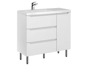 Szafka Stojąca Z Umywalką ETH 90 cm D Lewa - Biały Mat - Szafki łazienkowe - miniaturka - grafika 1