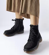 Botki damskie - Czarne workery eko-zamsz Alfreda-39 - miniaturka - grafika 1