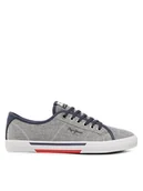 Trampki męskie - Pepe Jeans Tenisówki Brady Men Chambray PMS30817 Granatowy - miniaturka - grafika 1