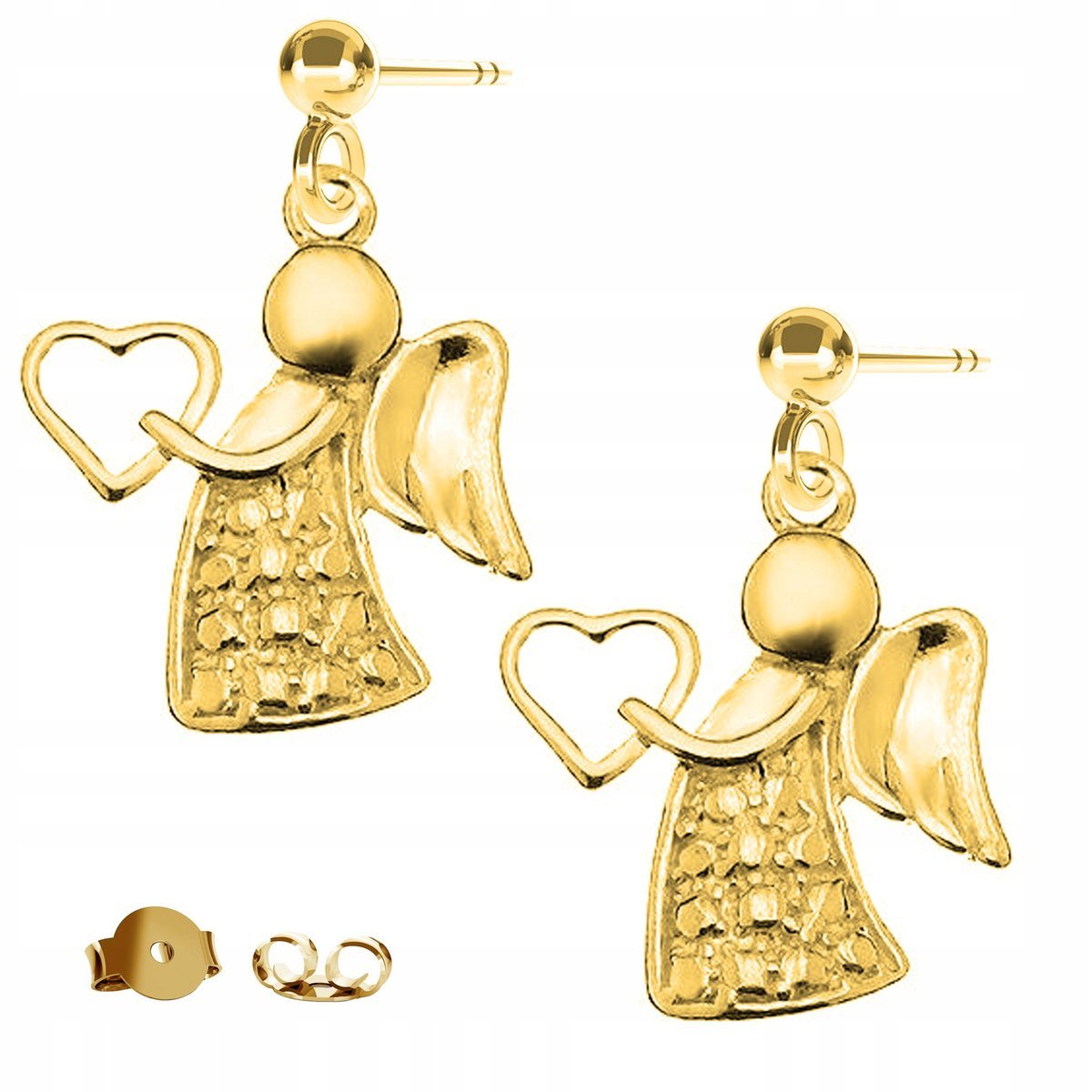 Kolczyki złote Aniołek Anioł 925