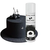 Dodatki do ciast w proszku - Barwnik spożywczy zamsz w sprayu czarny jadalny ozdoby velvet 100ml - miniaturka - grafika 1