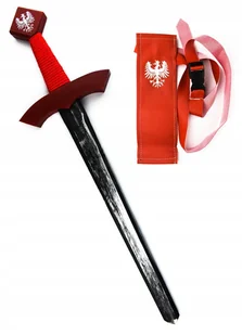Zestaw Miecz Drewniany 60Cm Z Pochwą Czerwoną Przebranie Rycerza Kostium - Stroje karnawałowe Zestaw Miecz Drewniany 60Cm Z Pochwą Czerwoną Przebranie Rycerza Kostium - Stroje karnawałowe - miniaturka - grafika 1