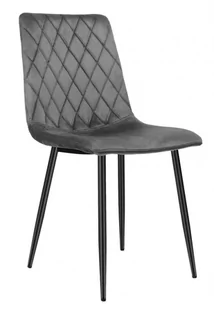 Krzesło aksamitne DEXTER grafitowe velvet - Krzesła - miniaturka - grafika 1