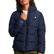 Kurtki męskie - Superdry Hooded Sports Puffr Jacket Kurtka męska, Eclipse Navy, L - miniaturka - grafika 1