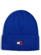 Czapki męskie - Tommy Jeans Czapka męska Mężczyźni Bawełna niebieski jednolity, ONE SIZE - miniaturka - grafika 1
