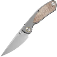 Noże - Nóż składany Bestech Knives Lito - Satin/Titanium Natural Canvas Micarta - miniaturka - grafika 1