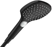 Słuchawki prysznicowe - HANSGROHE 28728670 Raindance Select E Główka prysznicowa 120 3jet PowderRain EcoSmart Czarny Matowy - miniaturka - grafika 1