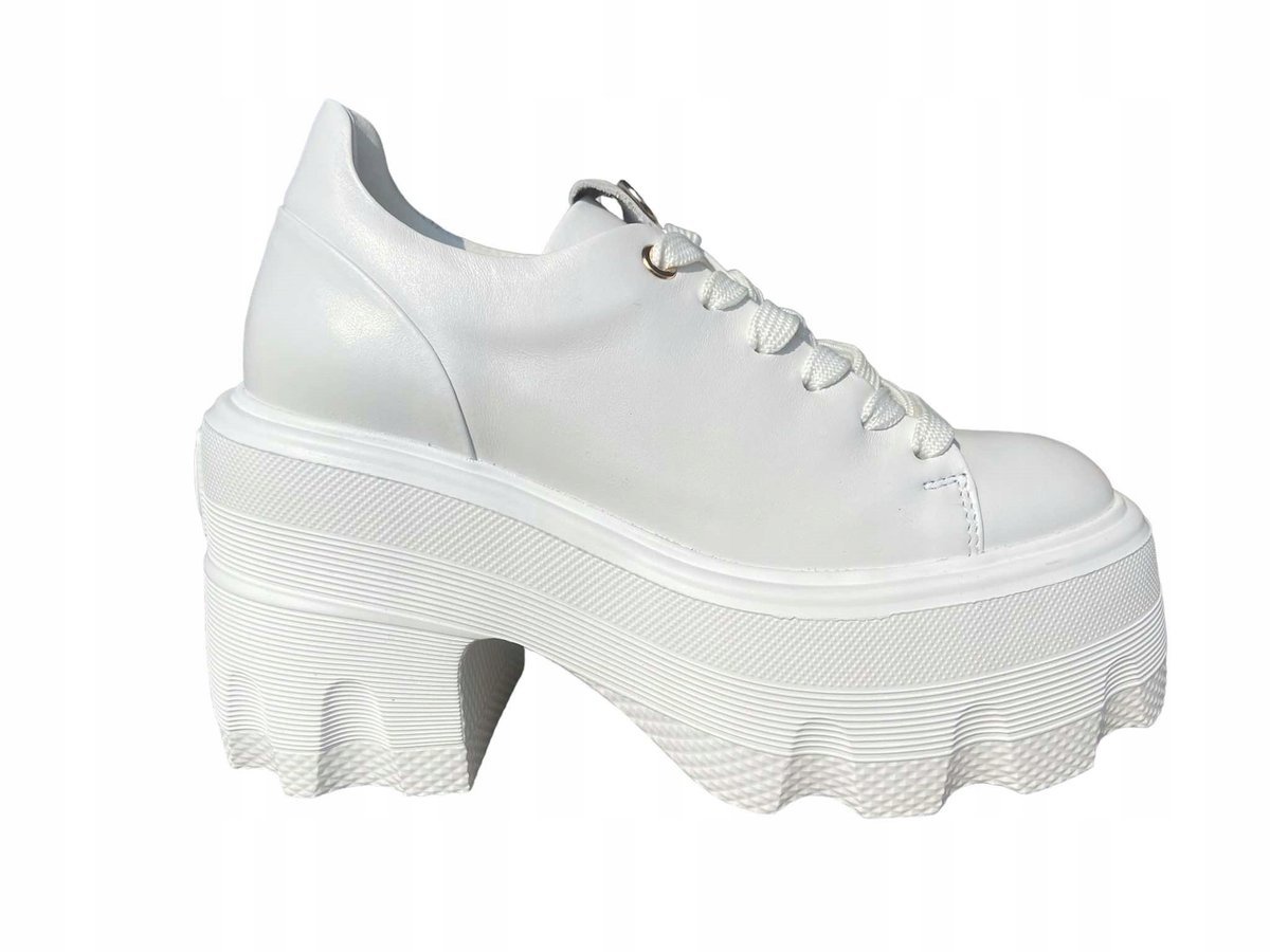 Sneakersy półbuty damskie Carinii B9901 platforma klocek skóra modne R.37