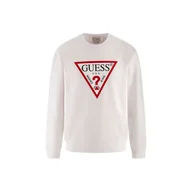 Bluzy męskie - Męska Bluza GUESS AUDLEY CN FLEECE M2YQ37K6ZS1-G011 – Biały - miniaturka - grafika 1