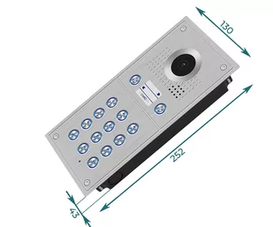 Wideodomofon dwurodzinny dwużyłowy 5TECH Virgo(W)10" stacja 82222-2 KOD CZYTNIK KART - Wideodomofony - miniaturka - grafika 2