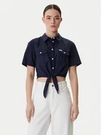 Koszule damskie - Guess Jeans Koszula W6GHA3 WO331 Granatowy Regular Fit - miniaturka - grafika 1