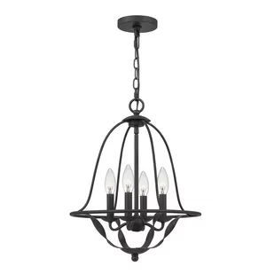 Bradbury lampa wisząca czarna QZ-BRADBURY-4P-GK Quoizel - Lampy sufitowe - miniaturka - grafika 1
