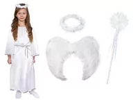 Stroje karnawałowe - ZESTAW SUKIENKA ANIOŁEK BIAŁY 98-110 - miniaturka - grafika 1