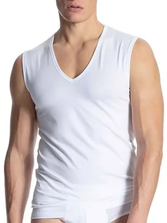 Koszulki męskie - CALIDA Męski podkoszulek Cotton Code Tank Top, biały, 46/48 PL - grafika 1