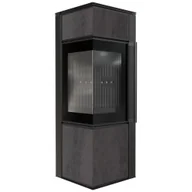 Piece wolnostojące - Piec stalowy TORA/S 8 kW fi 150 spiek NATURALI PIETRA DI czarny domykanie - miniaturka - grafika 1