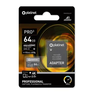 Platinet PMMSDX64UIII pamięć flash 64 GB MicroSDXC UHS-III PMMSDX64UIII - Karty pamięci - miniaturka - grafika 1